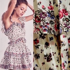 LoveShackFancy Mia Top in Romantic Cream Floral size XXS